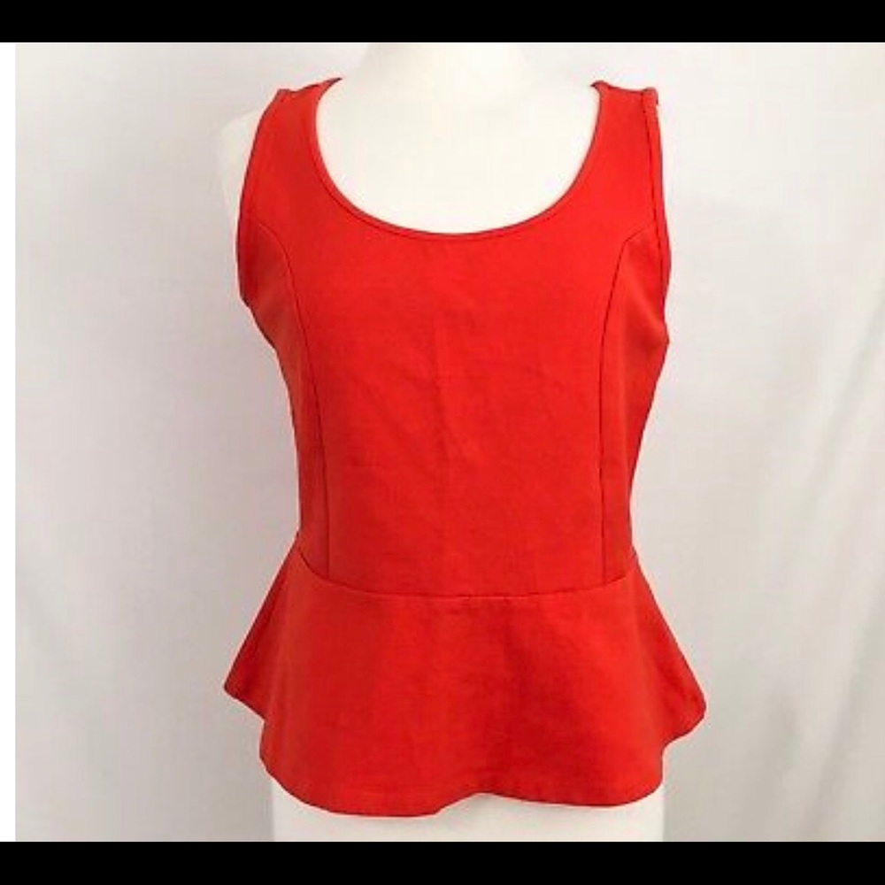 Red orange peplum shirt